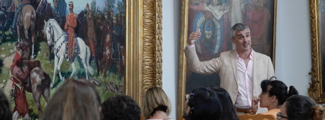 Comenzaron las visitas guiadas sobre la Batalla de Caseros y el cuadro de Emilio Caraffa