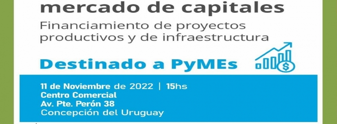 Se realizará en Concepción del Uruguay una jornada de difusión de instrumentos del mercado de capitales