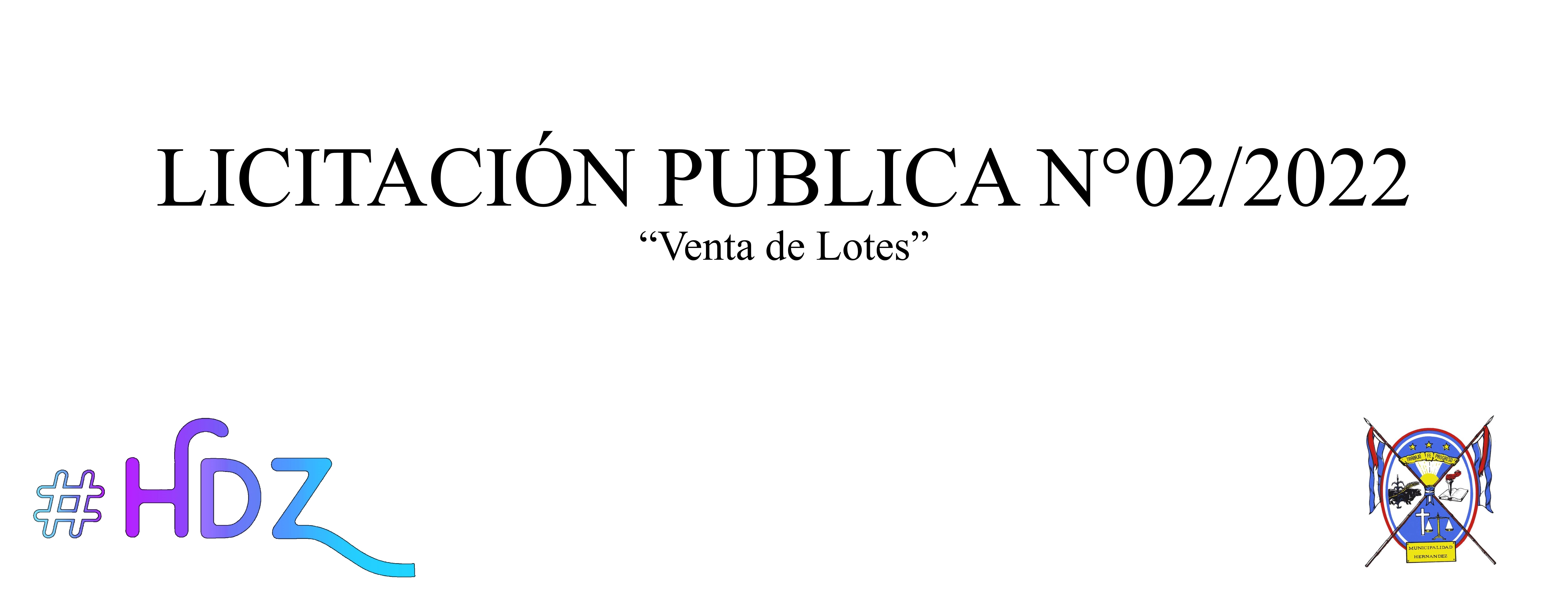 Imagen de LICITACIÓN PÚBLICA N° 2/2022 - VENTA DE LOTES