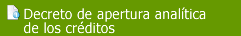 DECRETO DE APERTURA ANALITICA DE LOS CREDITOS