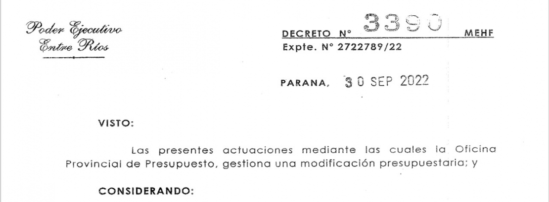 Decreto N3390/22 - Nueva Ampliacin Presupuestaria 2022 - Municipios y Comunas