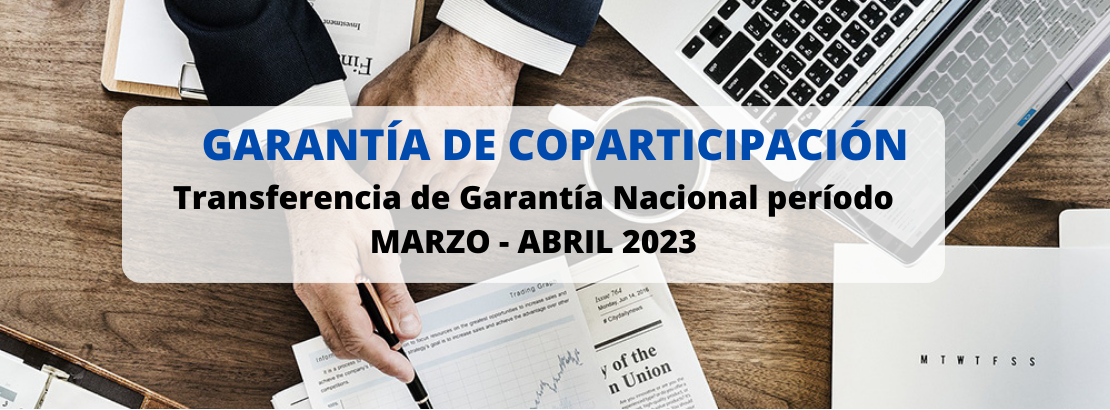 Transferencia del 100% de la Garantía de Coparticipación Nacional - Período MARZO-ABRIL 2023