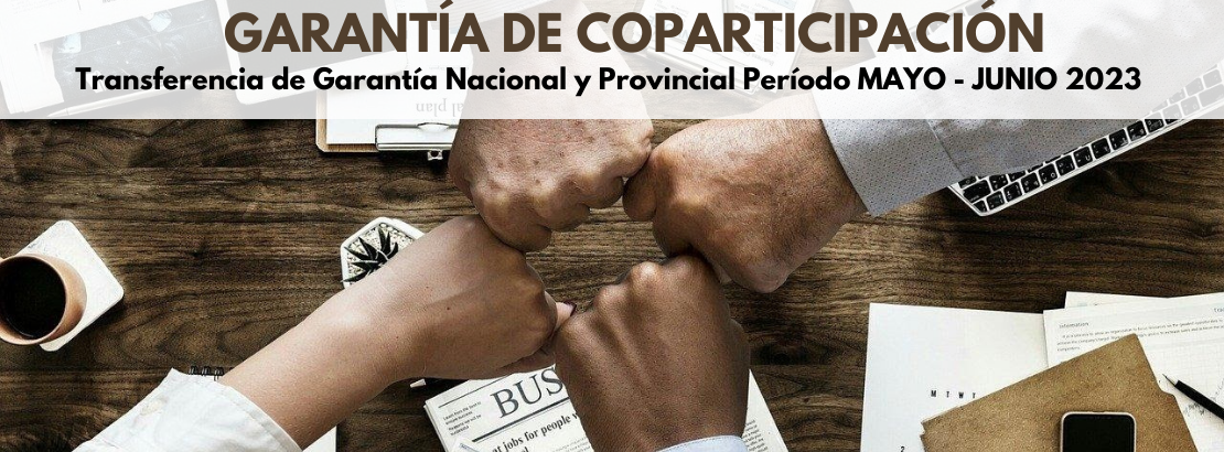Acreditación del 100% de la Garantía de Coparticipación Nacional y Provincial - Período MAYO - JUNIO 2023