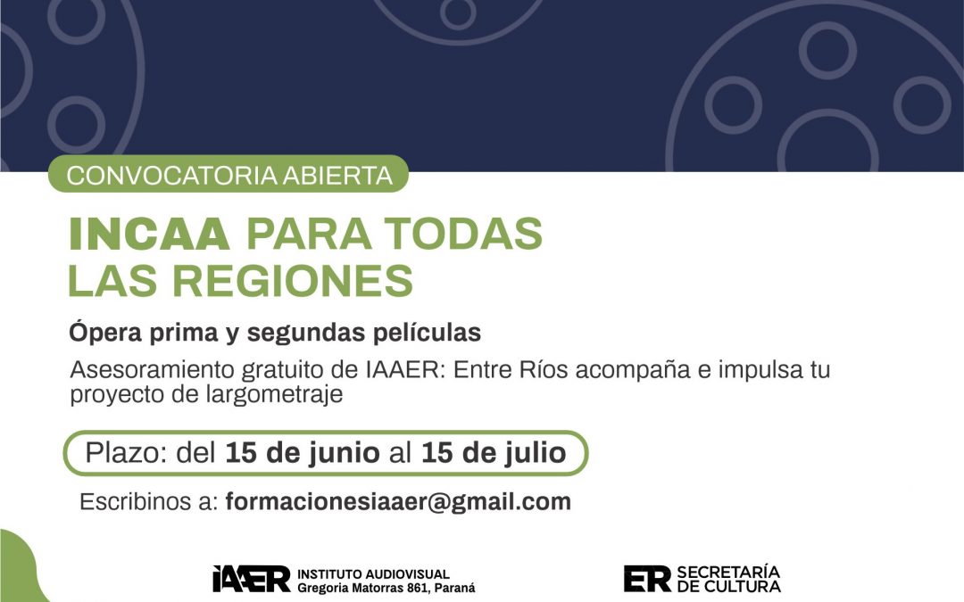 El IAAER brindará asesoramiento gratuito a realizadores audiovisuales de la provincia que participen de una convocatoria del INCAA
