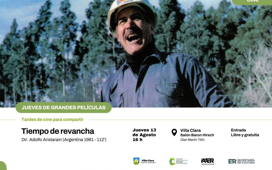 El ciclo Jueves de Grandes Películas continúa su recorrida por distintas comunidades entrerrianas
