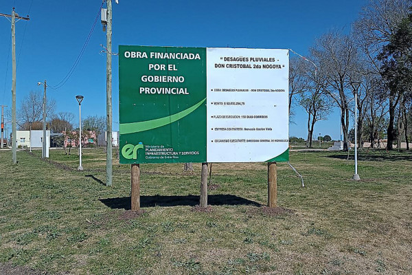 Comenzó la construcción de desagües pluviales en Don Cristóbal Segundo