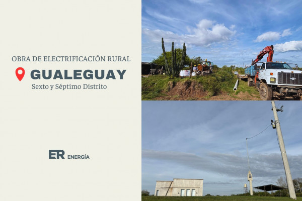La obra de Electrificación Rural en Gualeguay tiene un 58% de avance