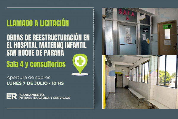 La provincia licitará obras de reestructuración en el hospital San Roque de Paraná