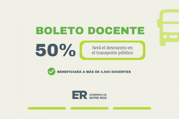 La provincia habilita el trámite del boleto docente con descuento del 50 % en el transporte público