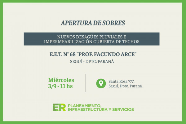 El gobierno provincial impulsa trabajos de mejora edilicia en una escuela técnica de Seguí