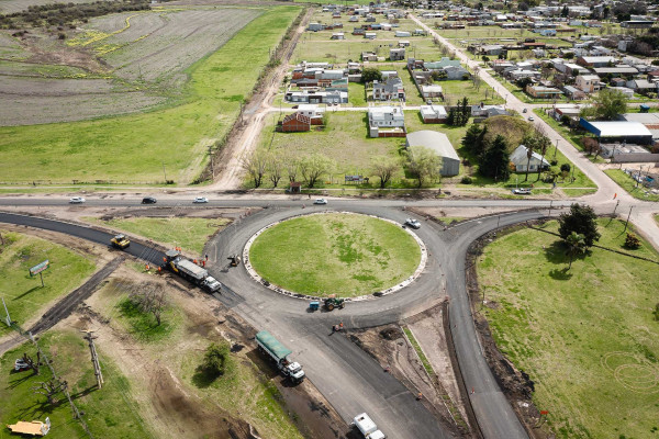 Importante avance en la obra de la rotonda en el acceso a Seguí