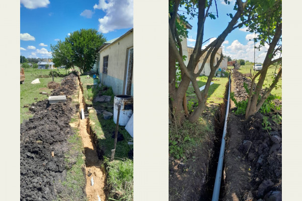 Realizan obras sanitarias en escuela de Rocamora