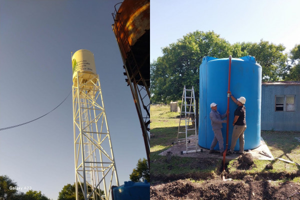 Instalaron un nuevo tanque de agua en Gobernador Echagüe