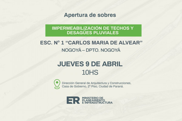 Se abrirán sobres para solucionar filtraciones en una histórica escuela de Nogoyá