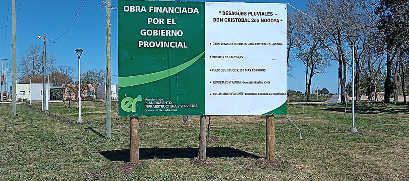 Comenzó la construcción de desagües pluviales en Don Cristóbal Segundo