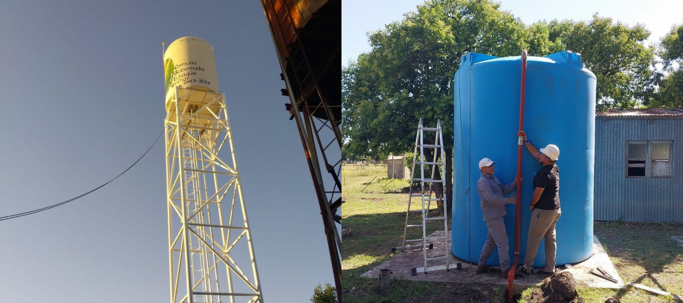 Instalaron un nuevo tanque de agua en Gobernador Echagüe
