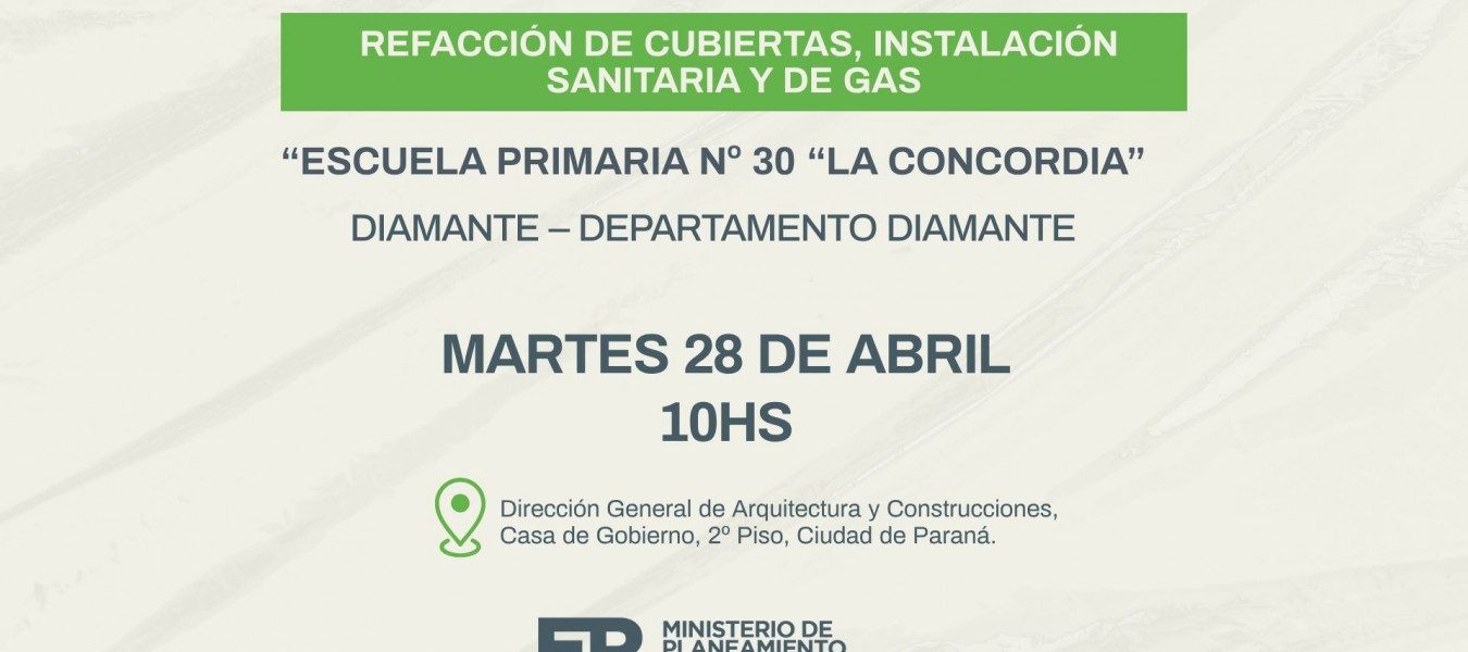 Se realizarán intervenciones edilicias en escuela de Diamante