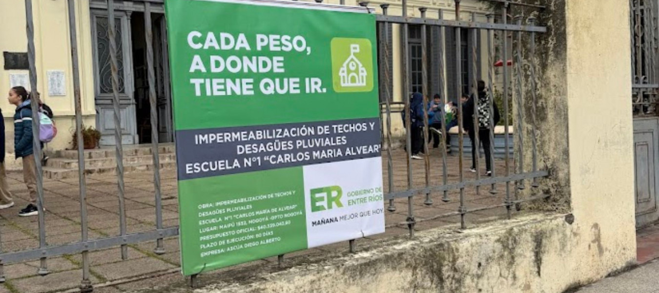 Más de 300 estudiantes se beneficiarán con obras en una histórica escuela de Nogoyá