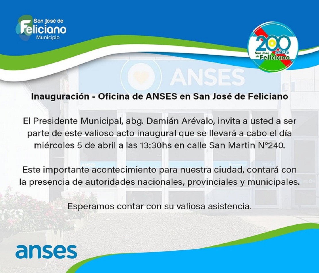 Inauguración de las oficinas de ANSES en Feliciano.