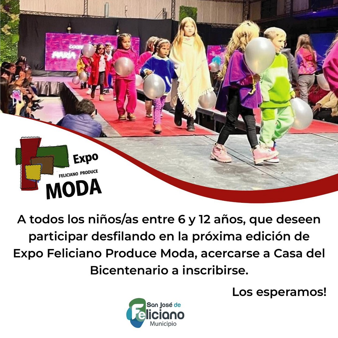 Se encuentra la inscripción para niños: Expo Feliciano Produce Moda.