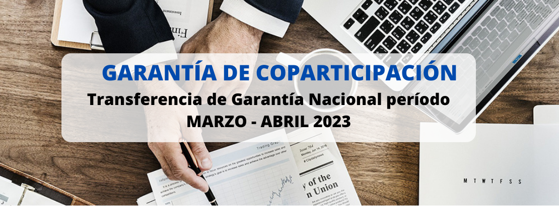 Transferencia del 100% de la Garanta de Coparticipacin Nacional - Perodo MARZO-ABRIL 2023